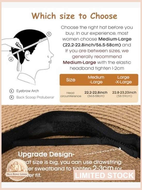Wide Brim Straw Fedora Sun Hat UPF 80+ Lightweight Packable Adjustable Chin main image 4